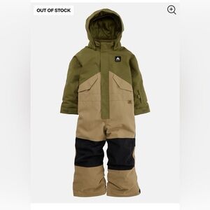 Burton kids Green and Tan Hooded Snowsuit! Amazingly warm, comfortable!